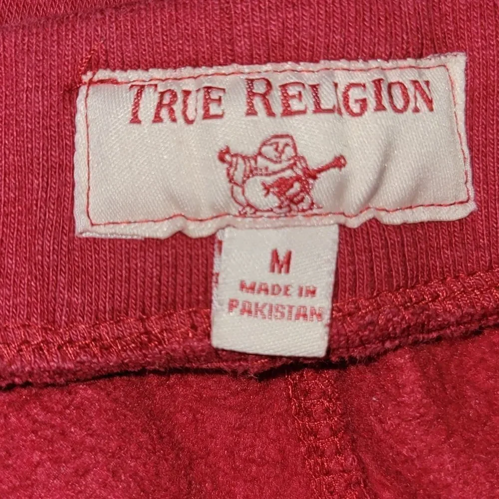 True Religion BOY'S LOGO JOGGERS Sweatpants IN RED DAHLIA M